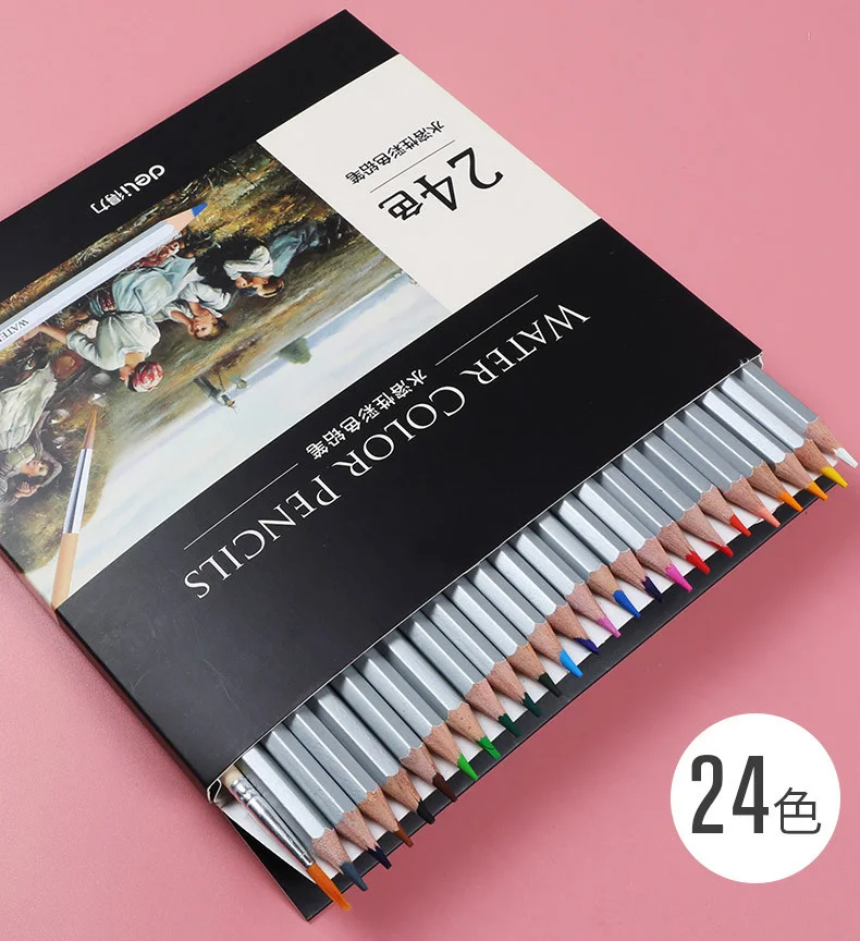 24 colors paper box Для кулинарно-деликатесной продукции 24/36/48 Цвет Фул Цвета/защитной коробкой водяного Цвет карандаш ручки малыш Художественный набор канцелярских принадлежностей для школы Детские Рисунок граффити живопись - Цвет: 24 colors paper box