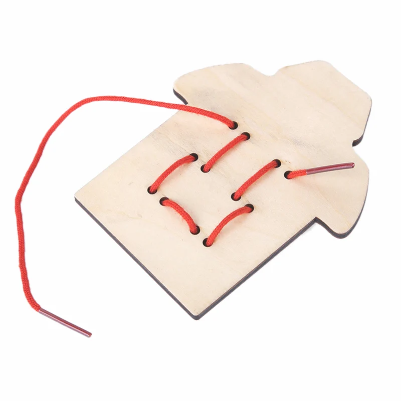Монтессори развивающие игрушки бусины для детей доска шнуровки деревянная