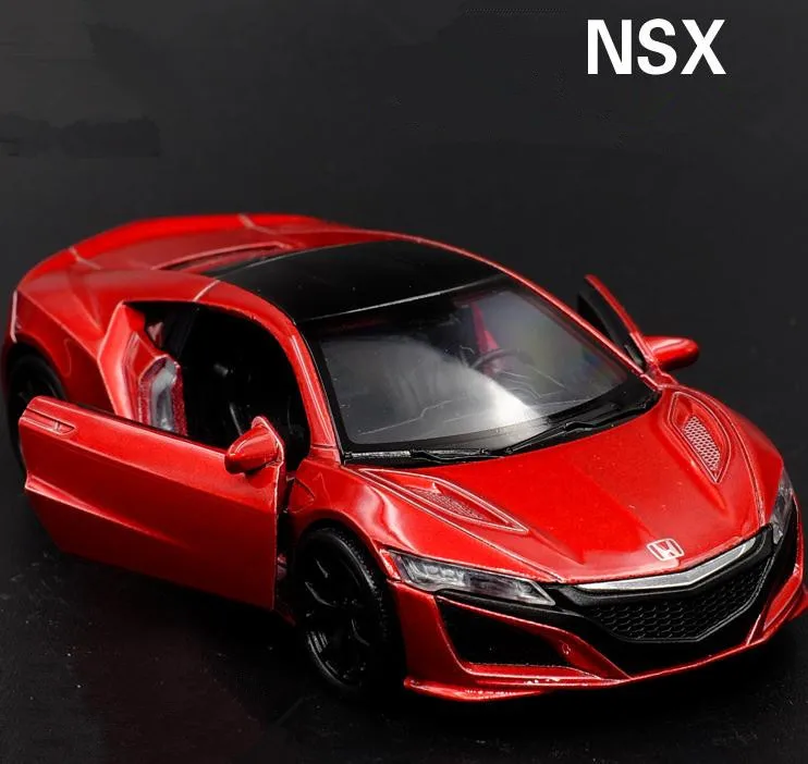 Высокая имитация Honda NSX Supercars 1:36 сплав тяните назад модели автомобиля Металл, полученный литьем под давление 2 открытая дверная игрушка транспортные средства
