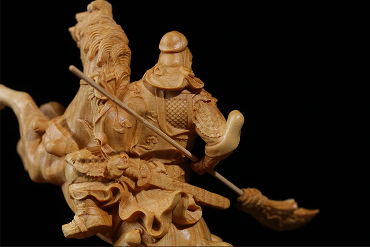 Деревянные кавалерийские фигурки Guanyu Knight man War God китайский Марс украшения фэн-шуй Резьба Скульптура китайские статуи для дома