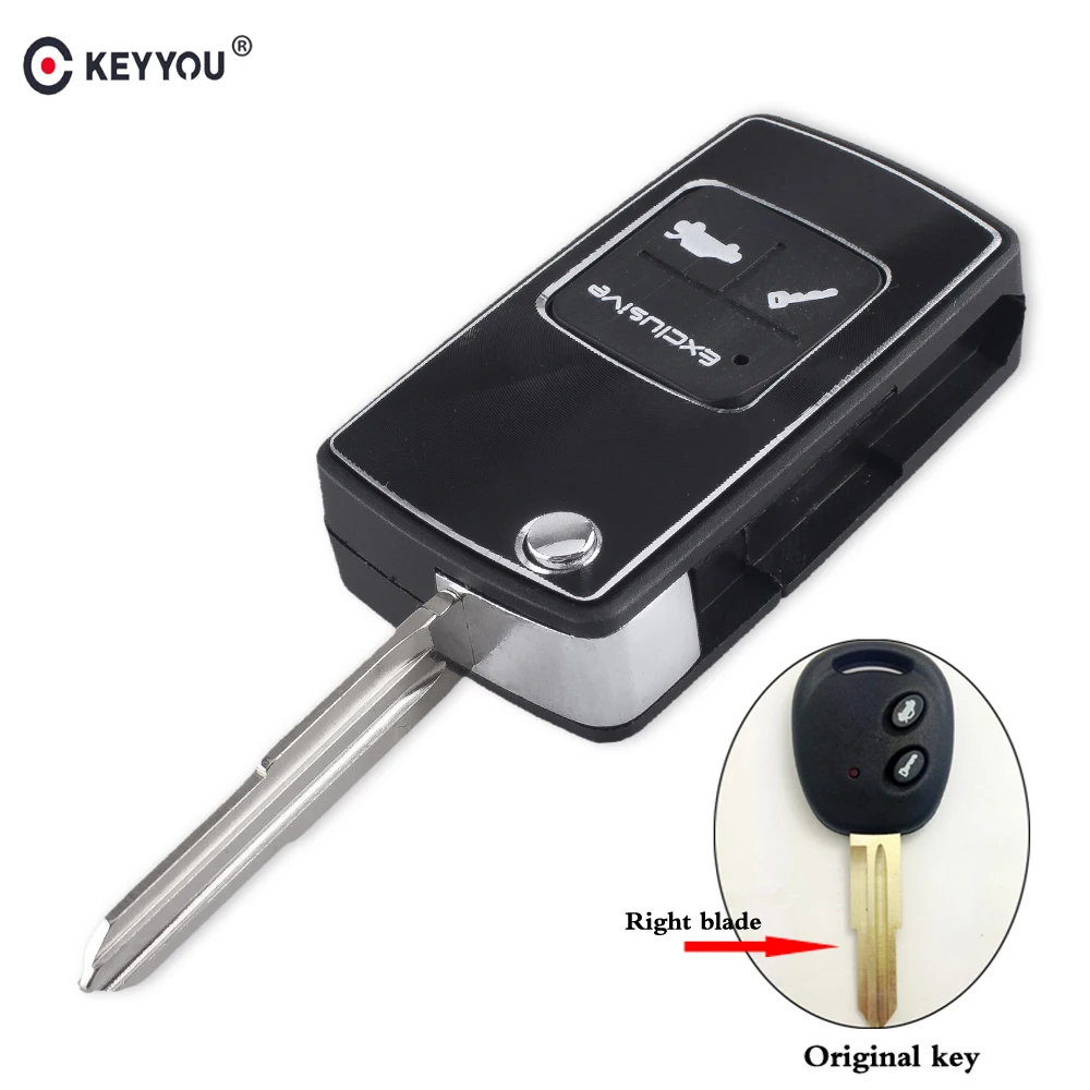 Двухкнопочный модифицированный чехол брелок KEYYOU для дистанционного ключа Chevrolet