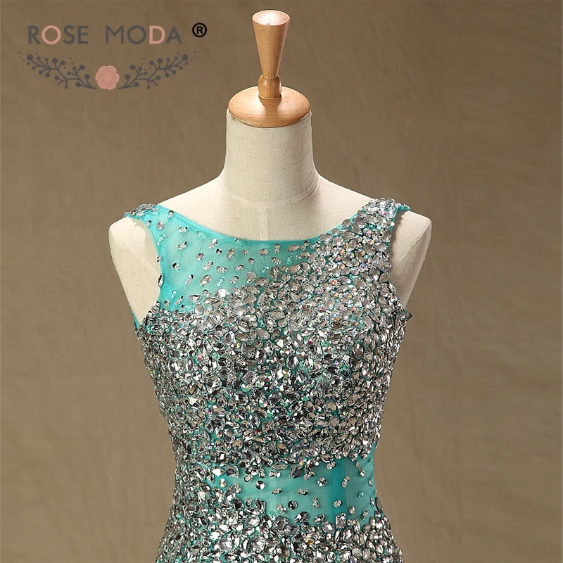 Платье для выпускного вечера Rose Moda блестящее полностью украшенное кристаллами