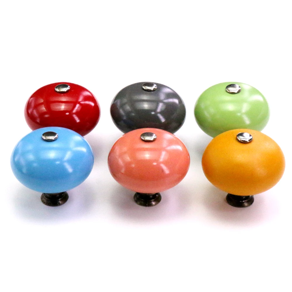 

1PCS 40mm Round Ceramic Colorful Cabinet Cupboard Drawer Ball Knob Pull Handle solid Dresser Pulls Closet Door Handle