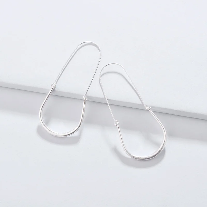 Silver Plated Новое поступление, модные ювелирные изделия, покрытые золотом и серебром, туфли лошади, большие металлические серьги-капли для женщин - Окраска металла: Silver Plated