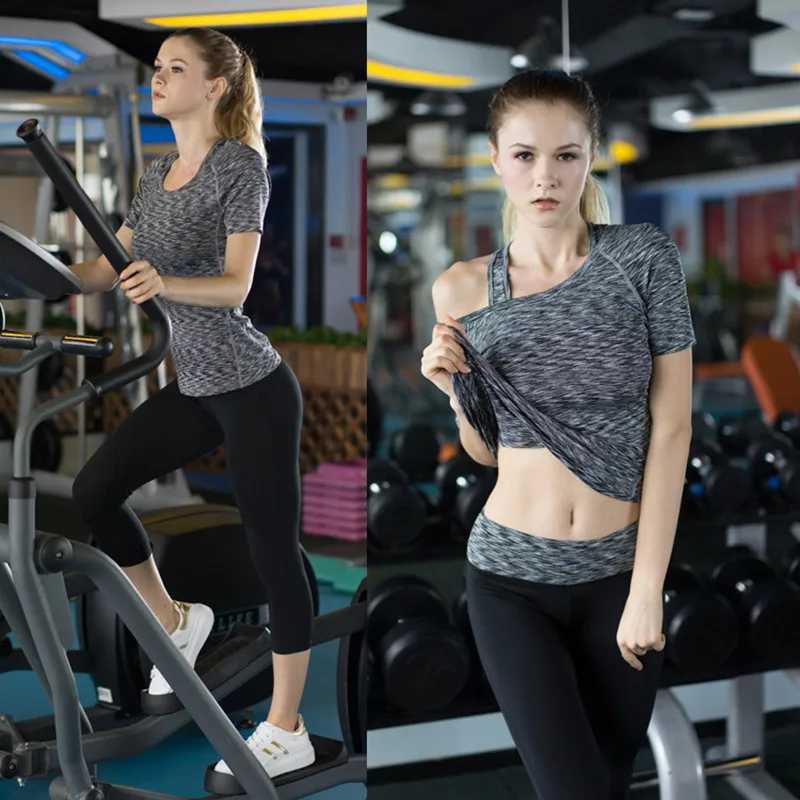 Новые женские тренировочные рубашки супер эластичные спортивные топы для бега