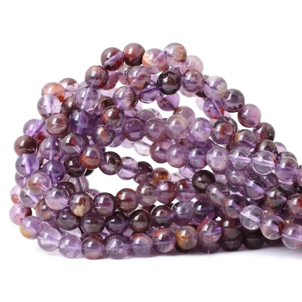 Натуральные круглые фиолетовые свободные бусины из уругва Аматиста для