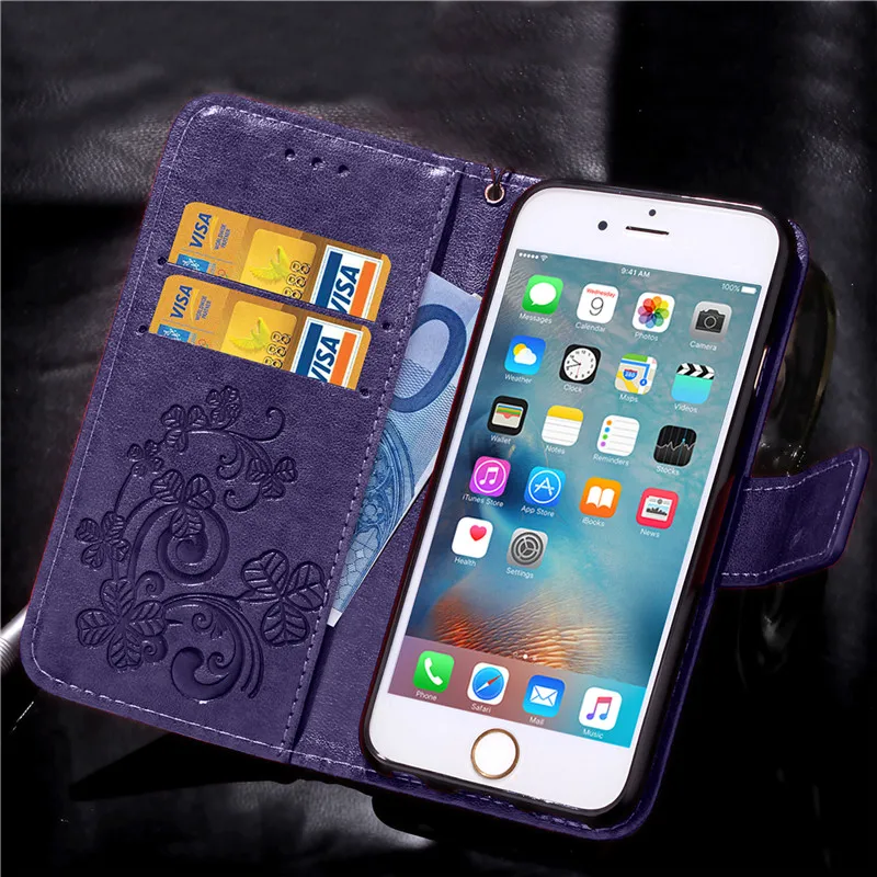 Кожаный чехол-футляр для телефона iPhone 5 5S SE 6 6S Plus 7 8 Shell Capa откидная крышка