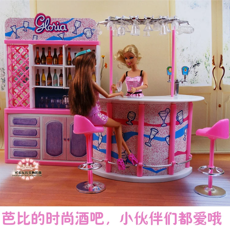 Per barbie House Mini Mobili Happy Hour Relax Tempo di Modo di colore rosa Bar vestito per kurhn licca blyth Bambola Giochi di imitazione Giocattoli 1/6