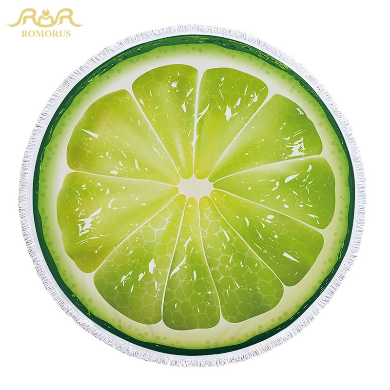 ROMORUS интересный рисунок фруктов круглое пляжное полотенце 150 см арбуз купальное