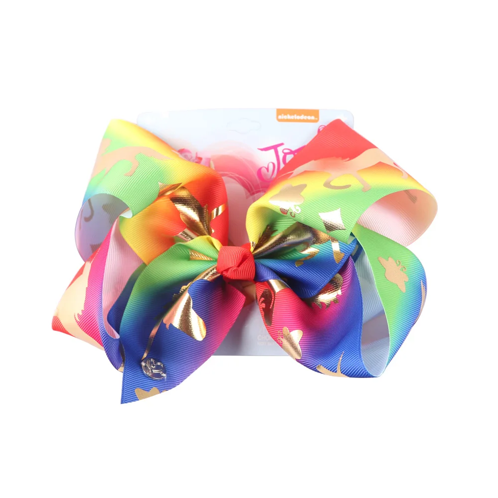 27 " Большой фирма JOJO Bow W заколки для волос для девочек Дети ручной металлических воздушных шаров с принтом с бантом из ленты Джамбо бант для волос аксессуары для волос - Цвет: 27