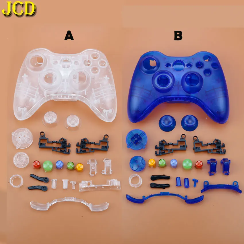 

JCD For Microsoft Xbox 360 Wireless Controller Hard Case Gamepad Protective Shell Cover W/ Buttons Kit Analog Stick Bumpers