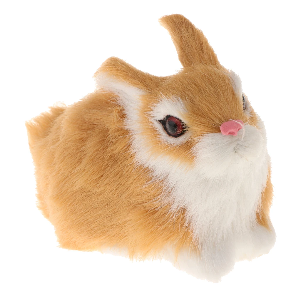 

Set of 1 Cute Simulated Rabbit Bunny Toy With Plush Furry For Christmas Day Birthday Home Wedding Decoration Ornament