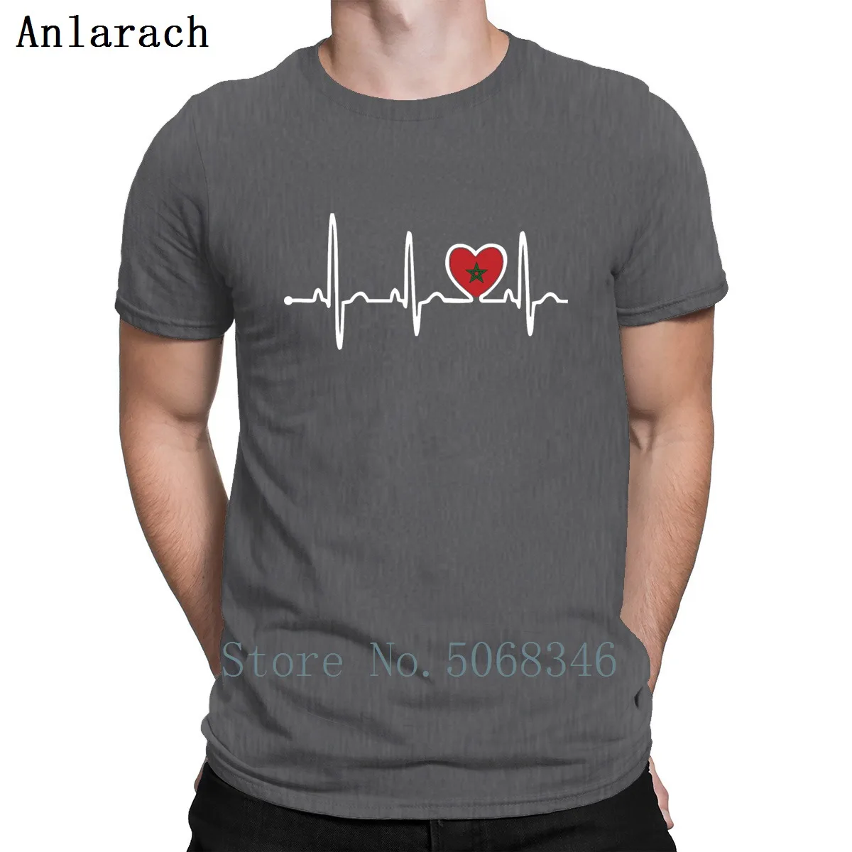 Новинка футболка с изображением флага Марокко надписью Heartbeat Pride повседневный