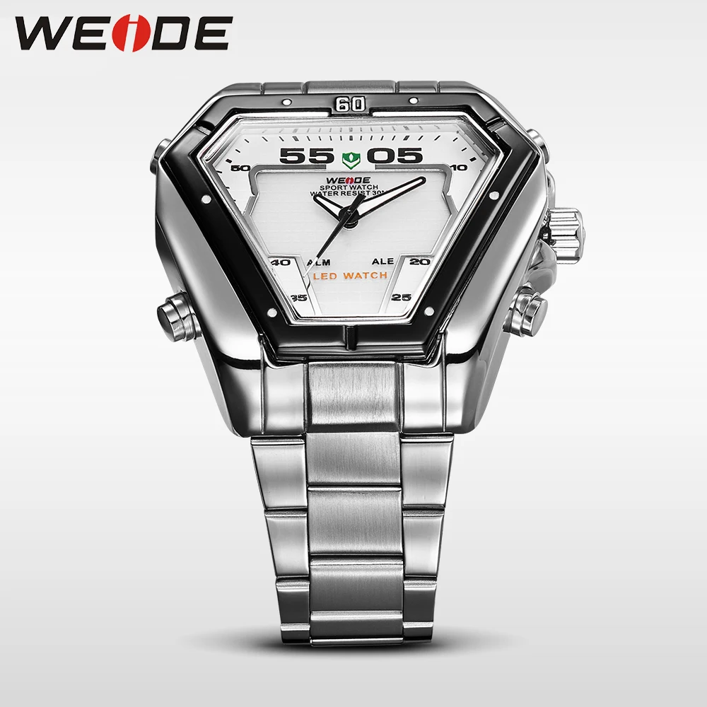 Часы WEIDE мужские модные роскошные кварцевые ремешок из нержавеющей стали