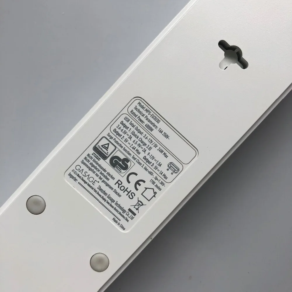 Мощность полосы 3/4/5 AC розетки ЕС Plug стабилизатор напряжения protectorwith с 3 портами(стандарт QC3.0 быстро/быстрое/Быстрый Зарядное устройство и 1,5 м кабель-удлинитель