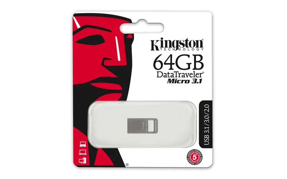 Kingston technology DataTraveler Micro 3 1 64 ГБ 0 (3 Gen 1) Conector USB Tipo A Sin tapa Metalico | Компьютеры и офис