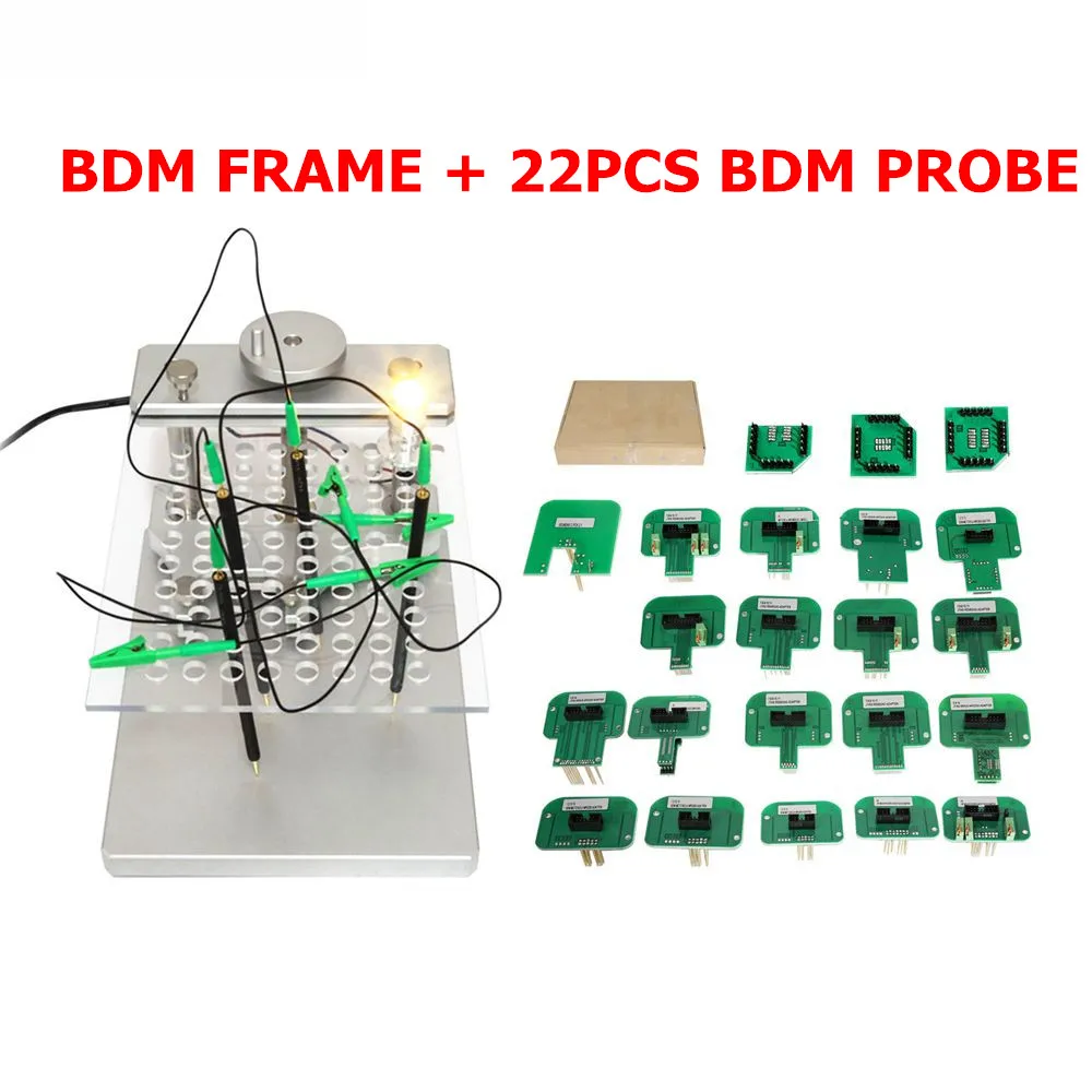 BDM FRAME 22PCS Светодиодный BDM Рамка из нержавеющей стали 2в1+ BDM зонд 22 шт. адаптер ECU чип тюнинг перекарта для KTAG KESS V2 FGTECH лучшее качество - Цвет: BDM FRAME 22PCS