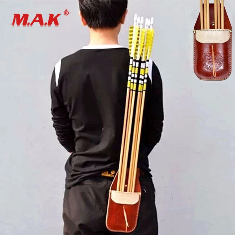 

Red Sport Arrow Quiver in Handmade Belt Leather fit Waist Pocket Bag Holder for Archery Shooting Hunting Accessories