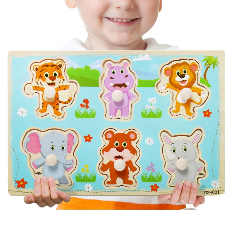 DZ-LB-879-15x22.5cm Детские паззлы, игрушки, деревянные головоломки, ручной захват, набор, обучающие игрушки для детей, мультяшный автомобиль, морские животные, пазл, детский подарок - Цвет: DZ-LB-879-15x22.5cm