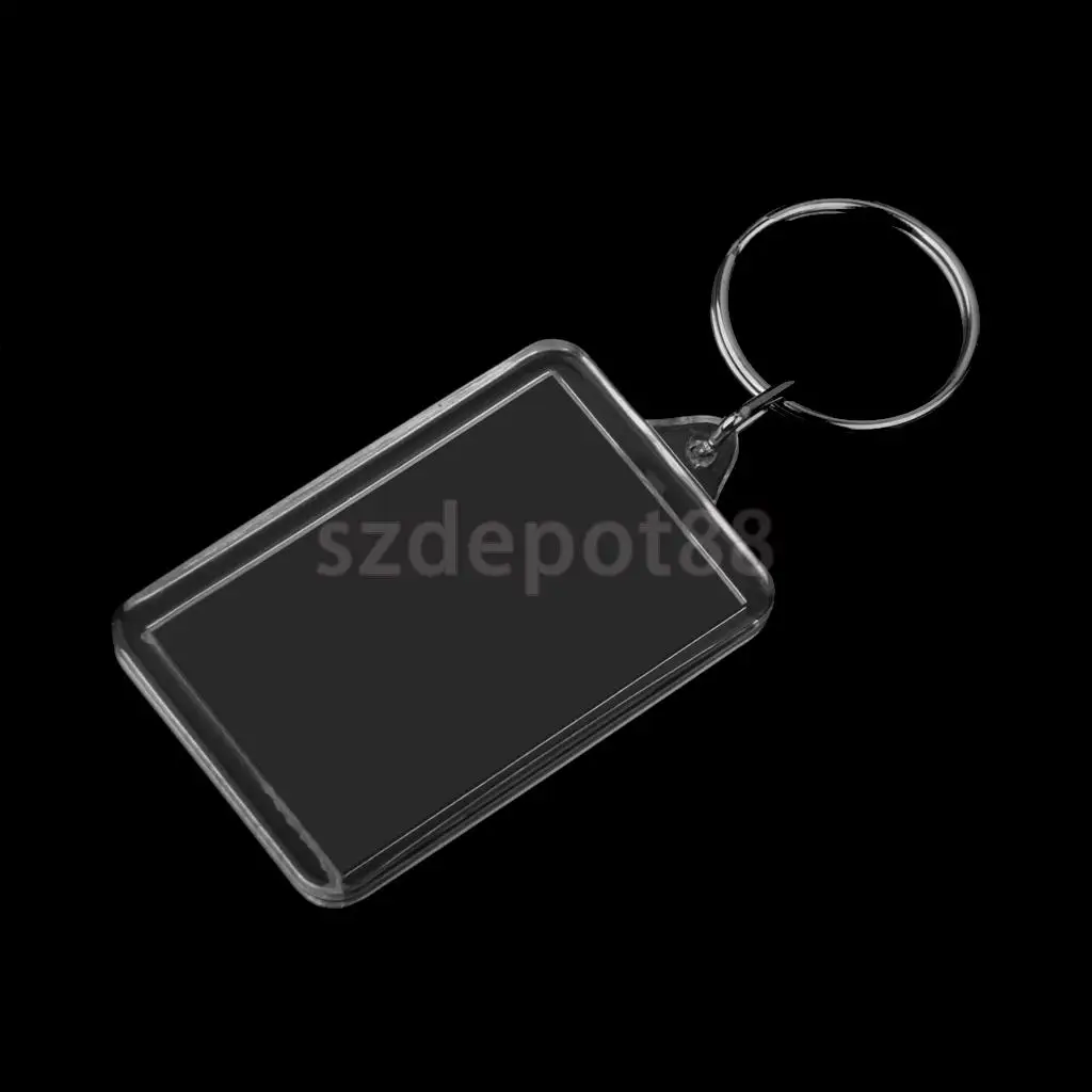 10x прямоугольная пустая вставка фоторамка сплит кольцо брелок 3 4*5 2 см|ring keychain|picture