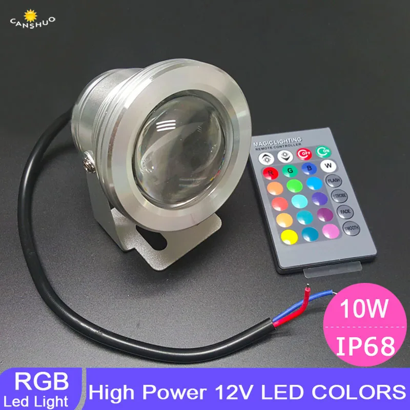 Светодиодный подводный прожектор с дистанционным управлением 10 Вт DC12V RGB лампа для ландшафтного сада фонтан Пруд IP68 водонепроницаемое наружное освещение