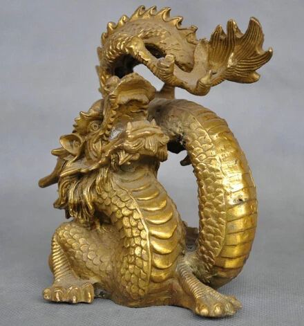 0&gt 6 ''Китай Зодиака Дракон Бронзовая Статуя|dragon bronze statue|dragon garden statuestatues figurines |