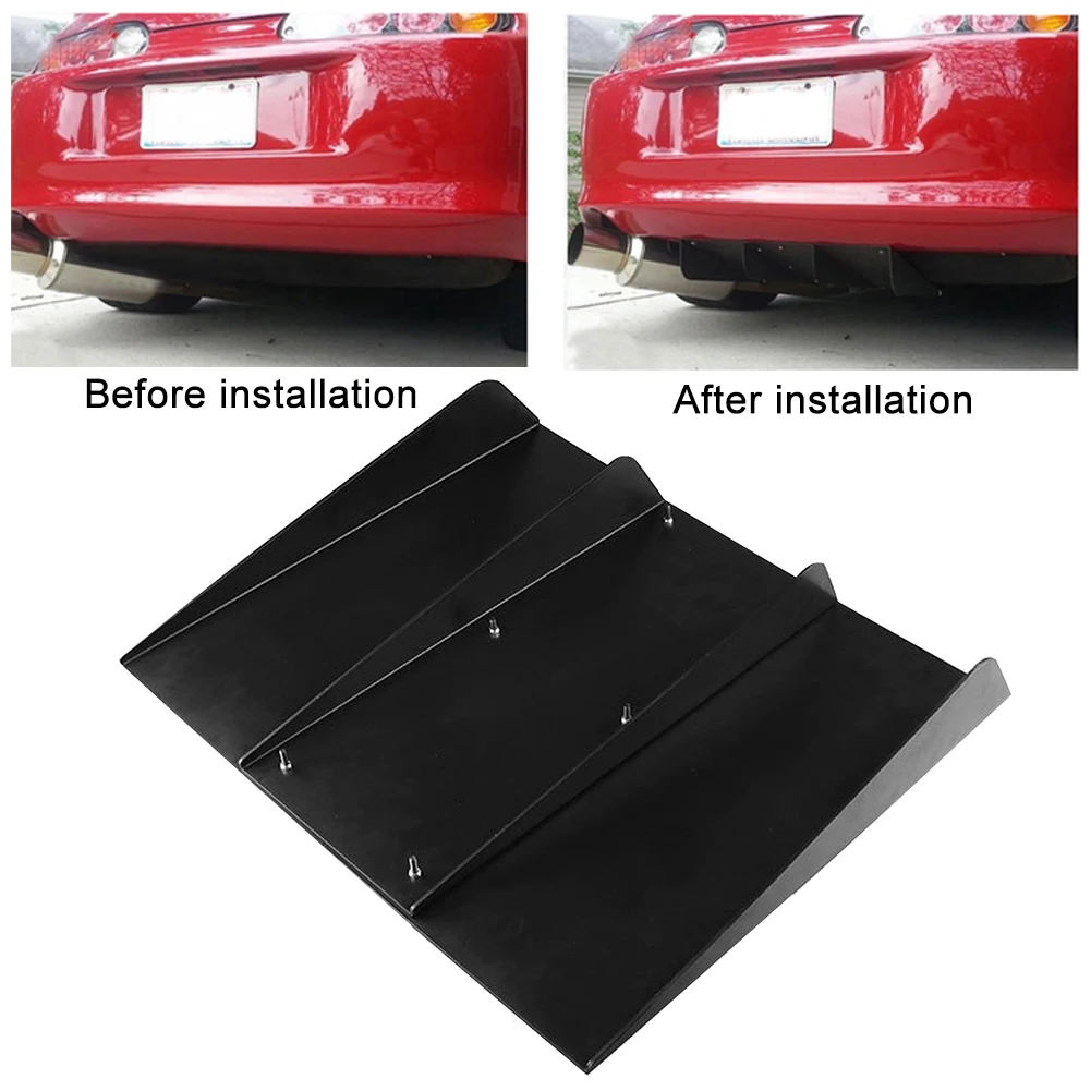 Диффузор Fin черный автомобиль против царапин заднего бампера универсальные