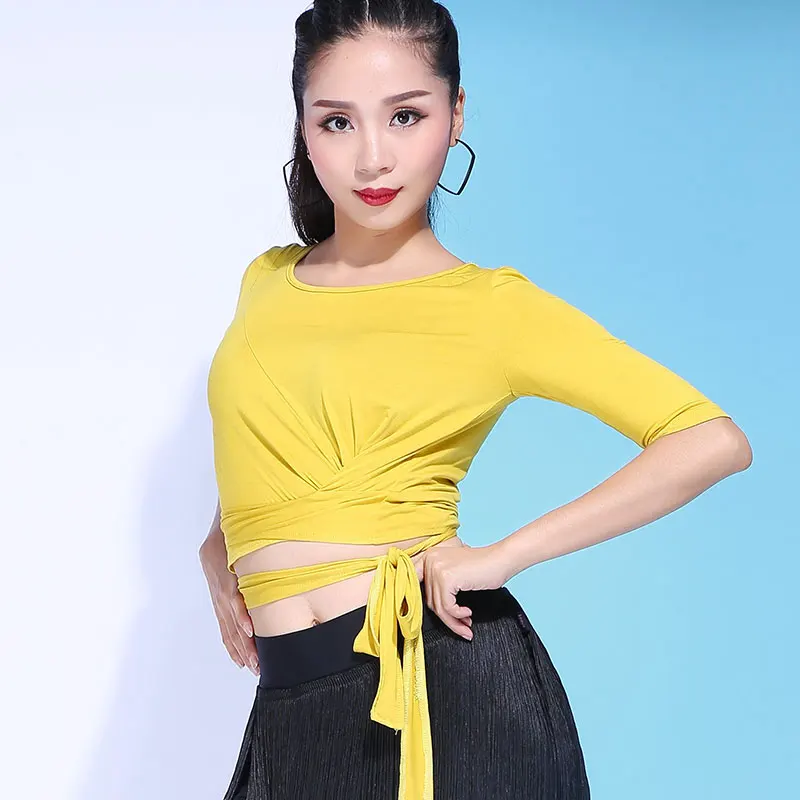 Новинка 2019 топы для латиноамериканских танцев Женская Сексуальная рубашка из