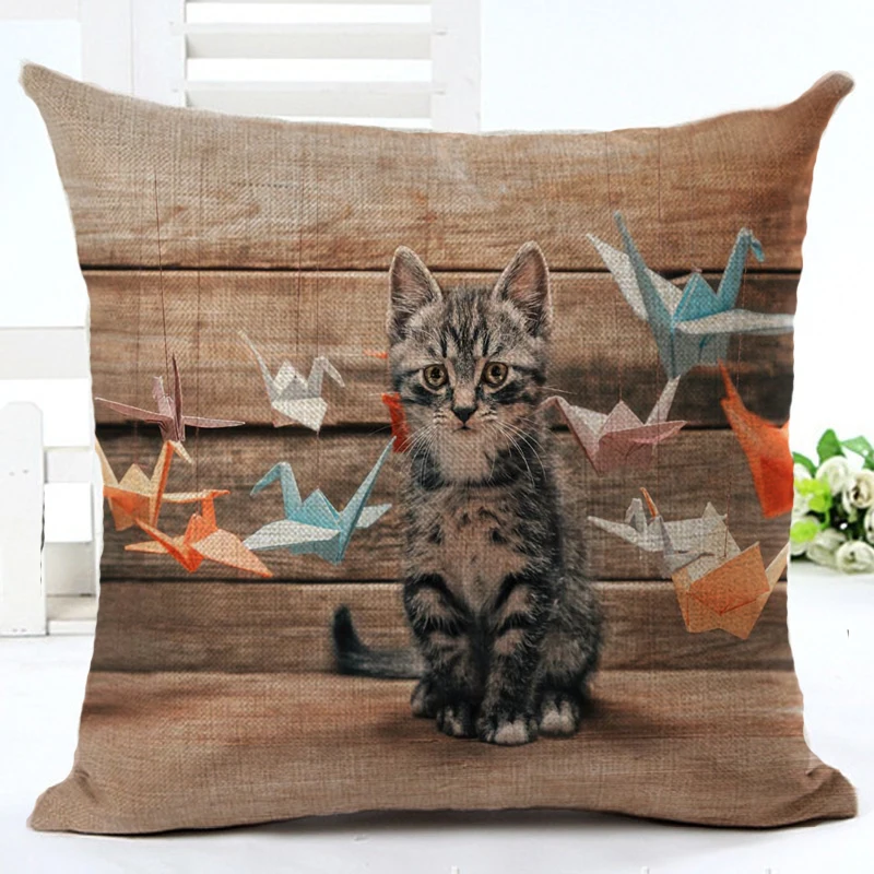 Креативный 3D мультяшный Кот Складная бумага печатная хлопковая и льняная