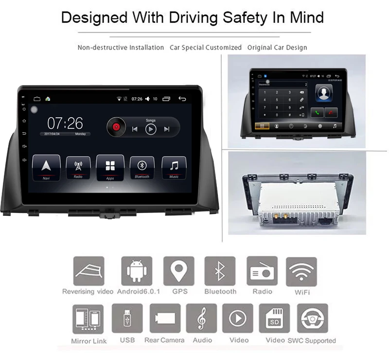 Android 7 1 автомобильный dvd плеер для KIA K5 2015 2017 GPS навигационная система с Carplay/Bluetooth/Dual