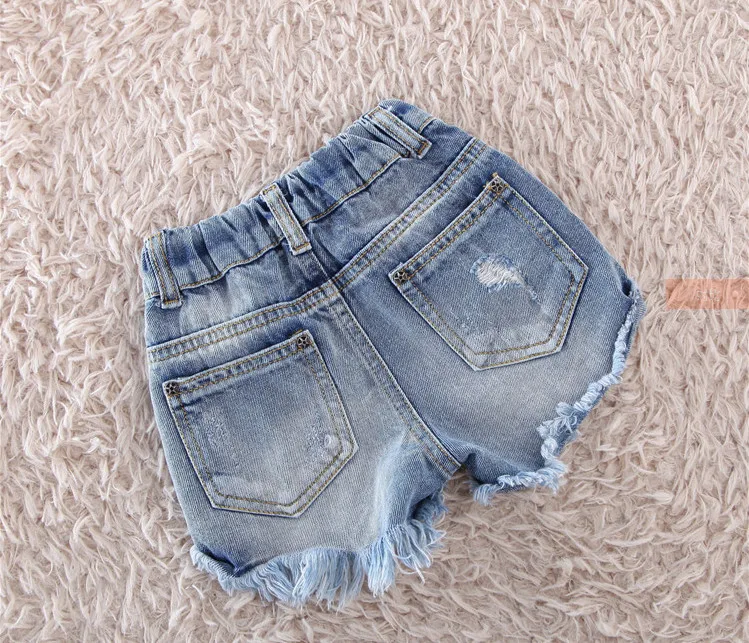 New Baby Girls Denim Shorts Fashion Pearl Hole Jeans pants Soft Summer Children Jean Hot Kids Clothing Gifts | Детская одежда и