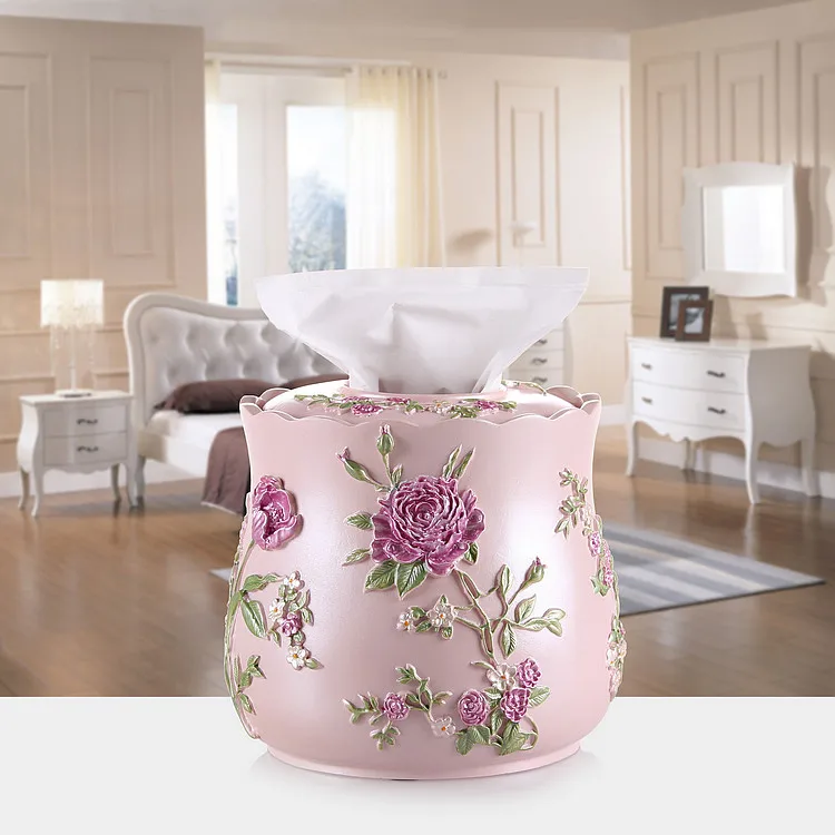 Коробка для пасторальная салфетка с цветами из смолы держатель бумажного