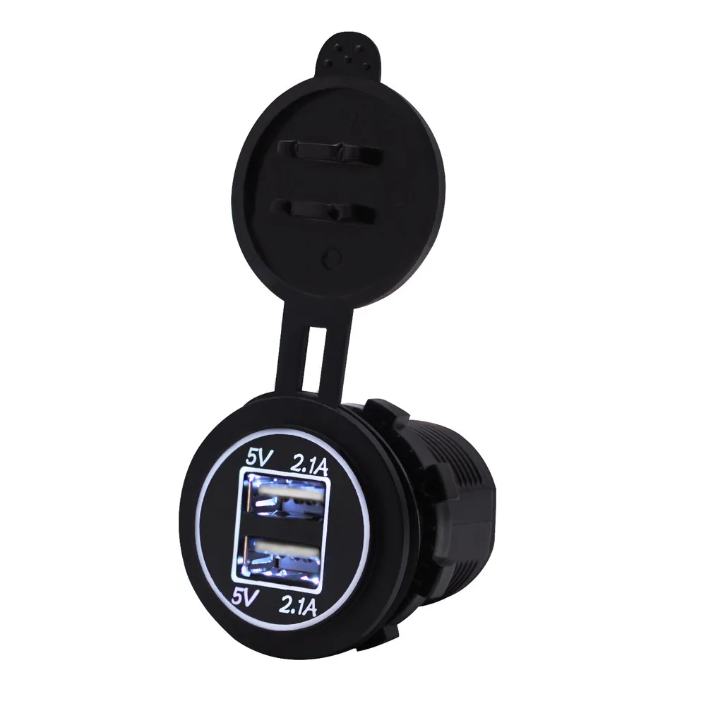 2018 New Arrival Universal DC 12V Auto Motorcycle Dual USB Charger Power Adapter Outlet Car Cigarette Lighter Socket #O3 | Автомобили и