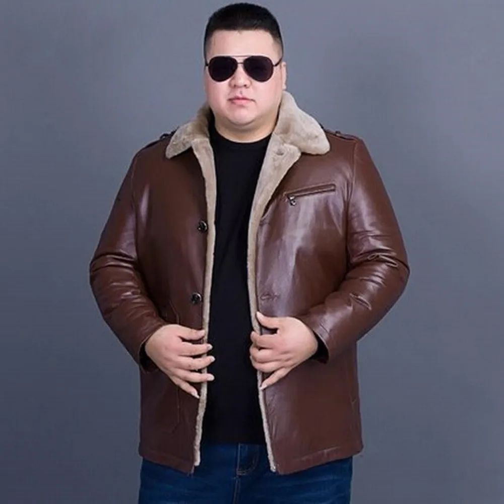 Новое мужское пальто из овчины верхняя одежда Меховая зимняя куртка MLS S1918