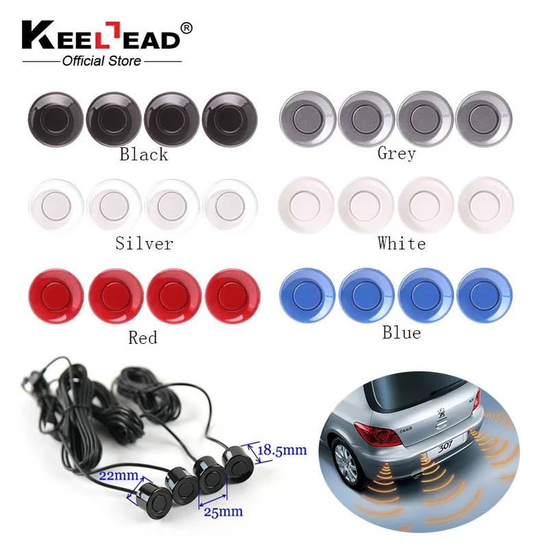 Бесплатная доставка 4 шт. датчик парковки черный синий серый красный серебристый