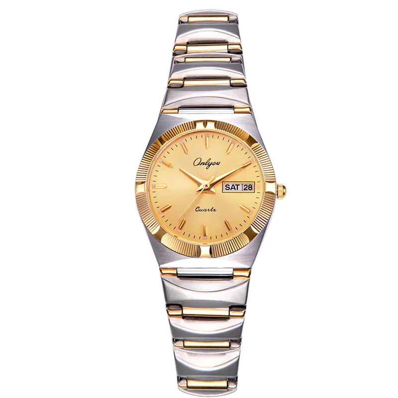 Для женщин Часы золото Нержавеющая сталь женский часы Элитный бренд Бизнес дамы