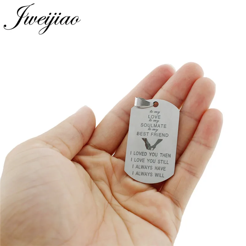 JWEIJIAO модные ожерелья из нержавеющей стали с надписью MY Love/Soul Mate/Best Friend подвески ID