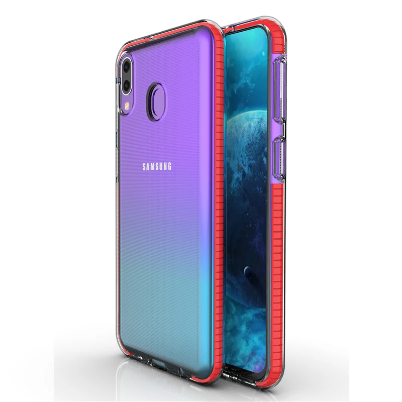 Красный Мягкий чехол для samsung Galaxy S10 S9 S8 A70 A50 A40 A30 A20 A10 A6 A7 A9 J4 J6 плюс J3 J5 J7 противоударный чехол-бампер - Цвет: Красный