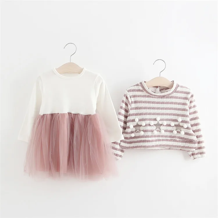 Мода Осень С Длинным Рукавом Детские Младенцы Девушки Дети Симпатичный