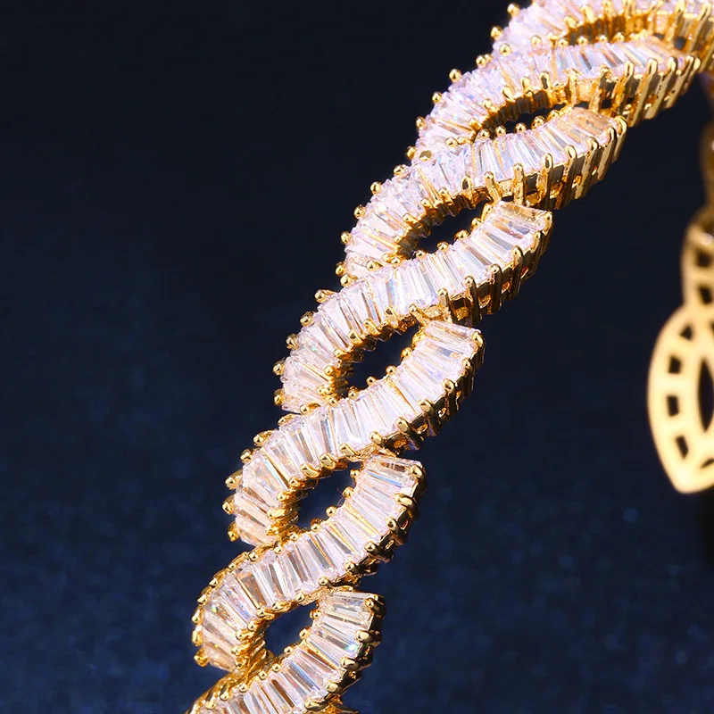 Элитный бренд женские Ладонь Браслет лучший свадебных украшений AAA кубический