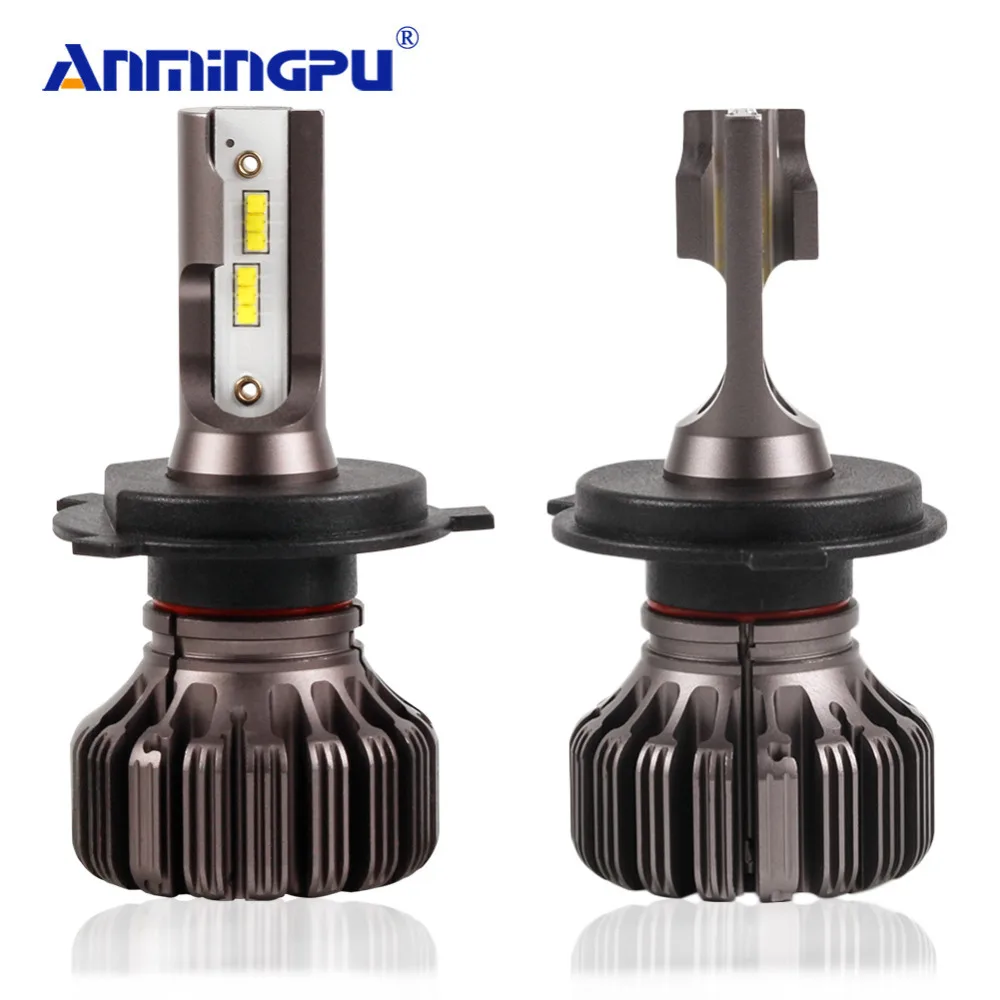 ANMINGPU 2x безвентиляторные Hi lo H4 светодиодные лампы фар H7 Led 8000LM CSP H8 H9 9005/HB3 9006/HB4 H11