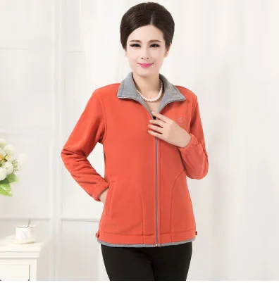 Флисовое пальто для матери среднего возраста весна осень женские кофты|womens casual