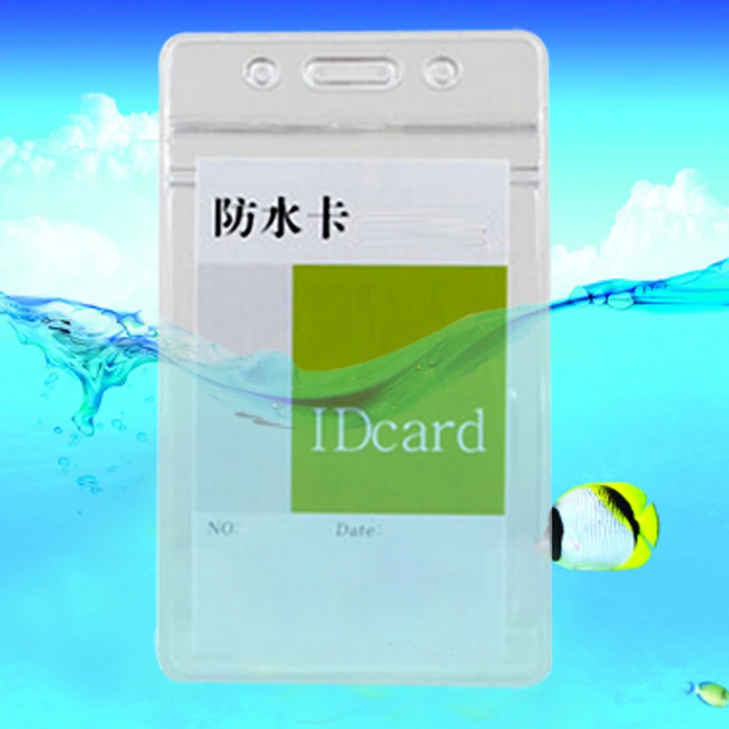 

20 Pieces ID Card Badge Holders Portable Office School Supplies Water Proof Vertical Style Badge Holder Stationery