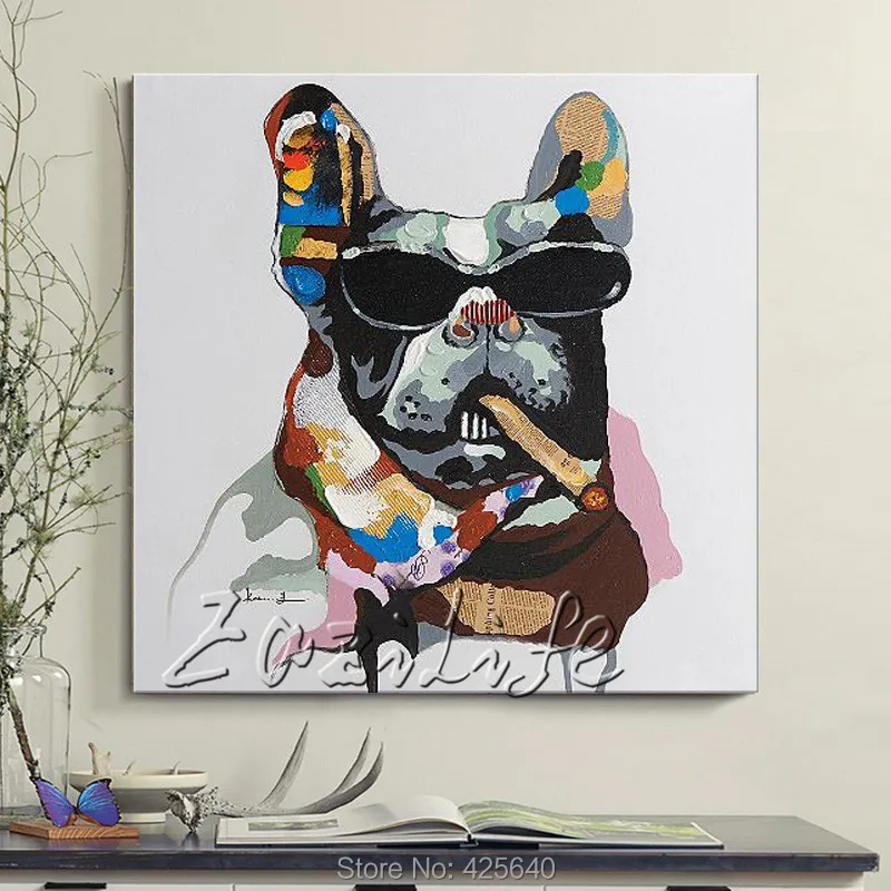 Современная абстрактная ручная роспись маслом гостиная украшение животное