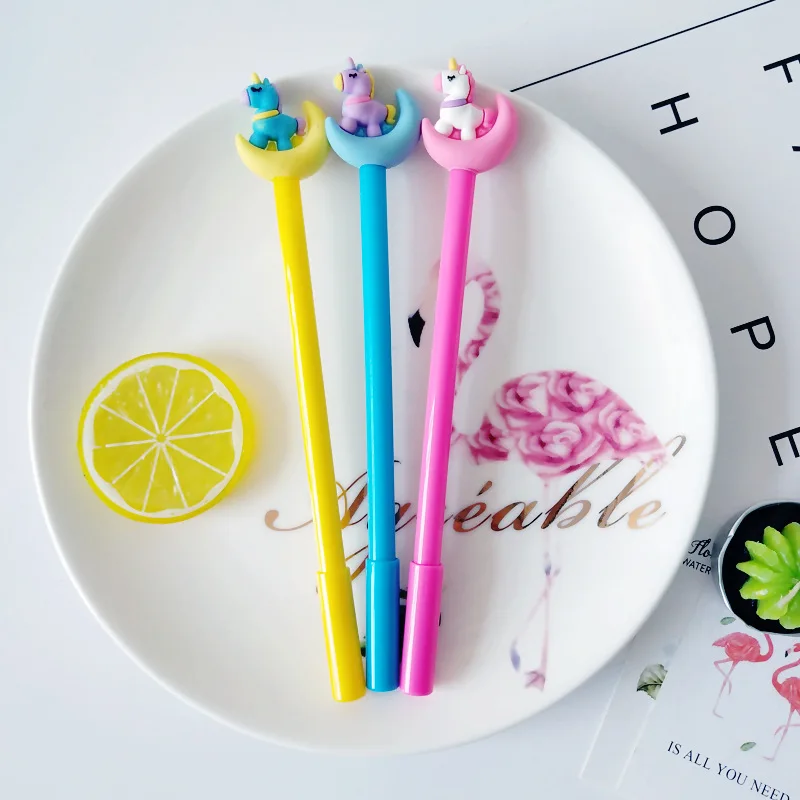 Najtaniej 30 Sztuk Księżyc Jednorożec żelowy Długopis Koreański Cartoon Biuro Szkoła Pisanie Długopisy Szkolne Materiały Papiernicze Księżyc Pióro Neutralne Prezenty Hurtowo