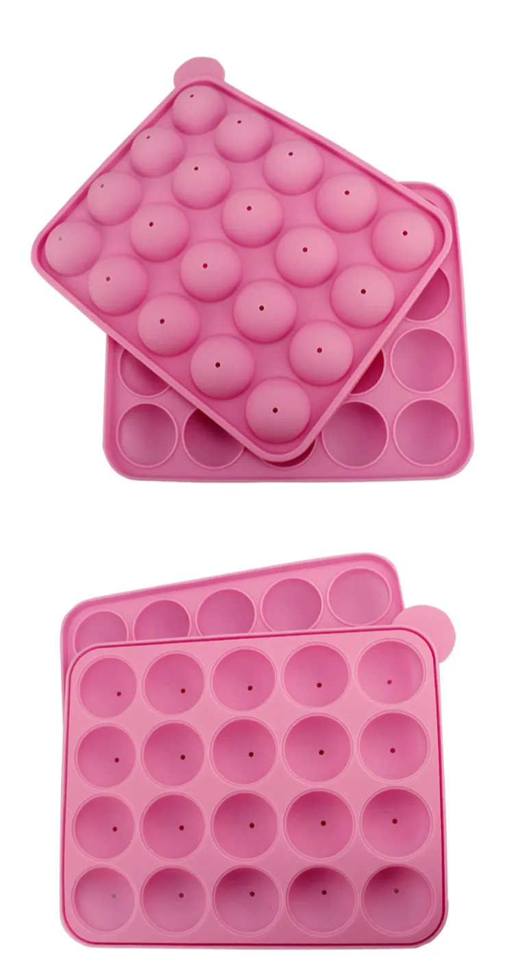 20 отверстий антипригарным силиконовые формы торт леденец розовый выпечки