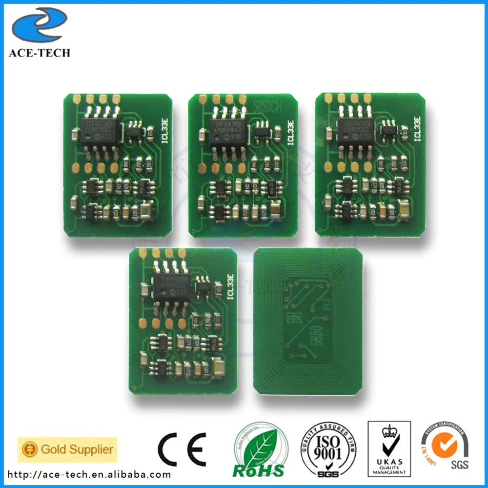 5 комплектов тонер чип для OKI C5850 C5950 mc560 лазерных принтеров Resetter 43865724 43865723 43865722 43865721