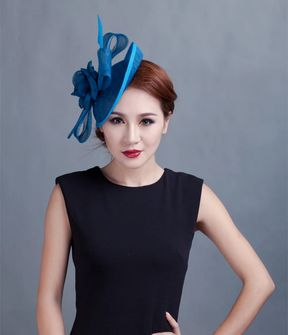 Модные женские головные уборы Sinamay с перьями заколки для волос свадебные