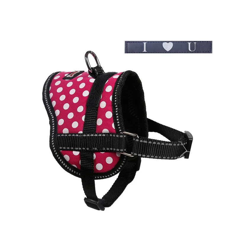 Rose (with sticker) Милые собаки ошейники и сбруя-жилет грудь с поводком Набор домашних животных магазин светоотражающие Аксессуары для собак arnes perro mascotas acessorios - Цвет: Rose (with sticker)
