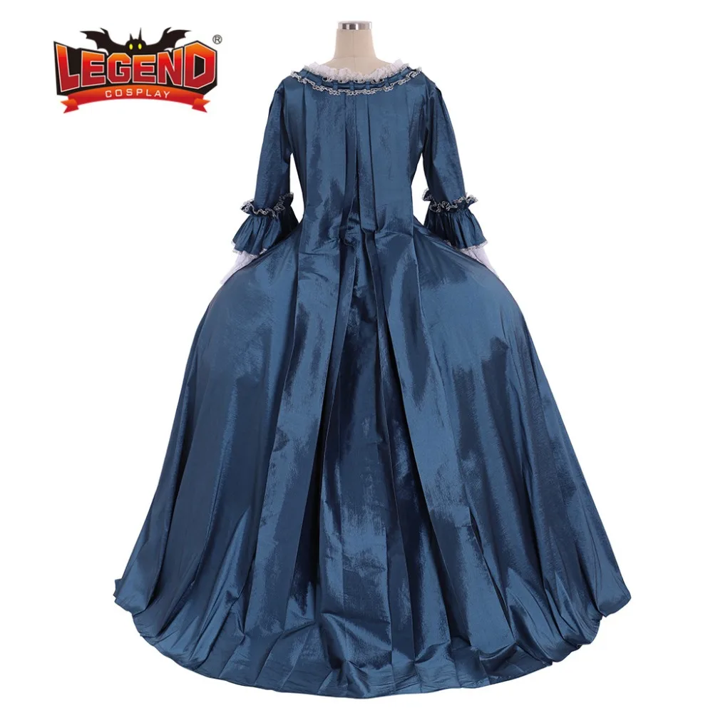 Платье-Антуанетт Marie Rococo 18-го века синее платье в стиле колоний с открытой спиной |